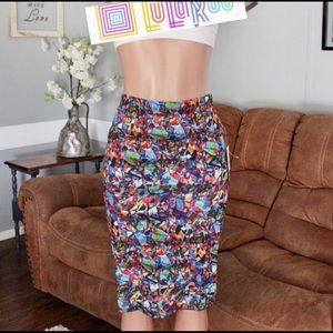 NWT LuLaRoe Multi Color Cassie Skirt Size Large